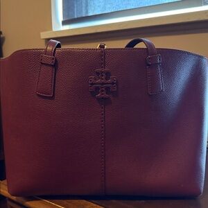 Tory Burch McGraw Deep Red Leather Handbag